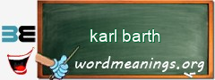 WordMeaning blackboard for karl barth